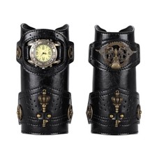 Unisex Leather Gauntlet Wristband Medieval Wide Bracers Watch Arm Guard