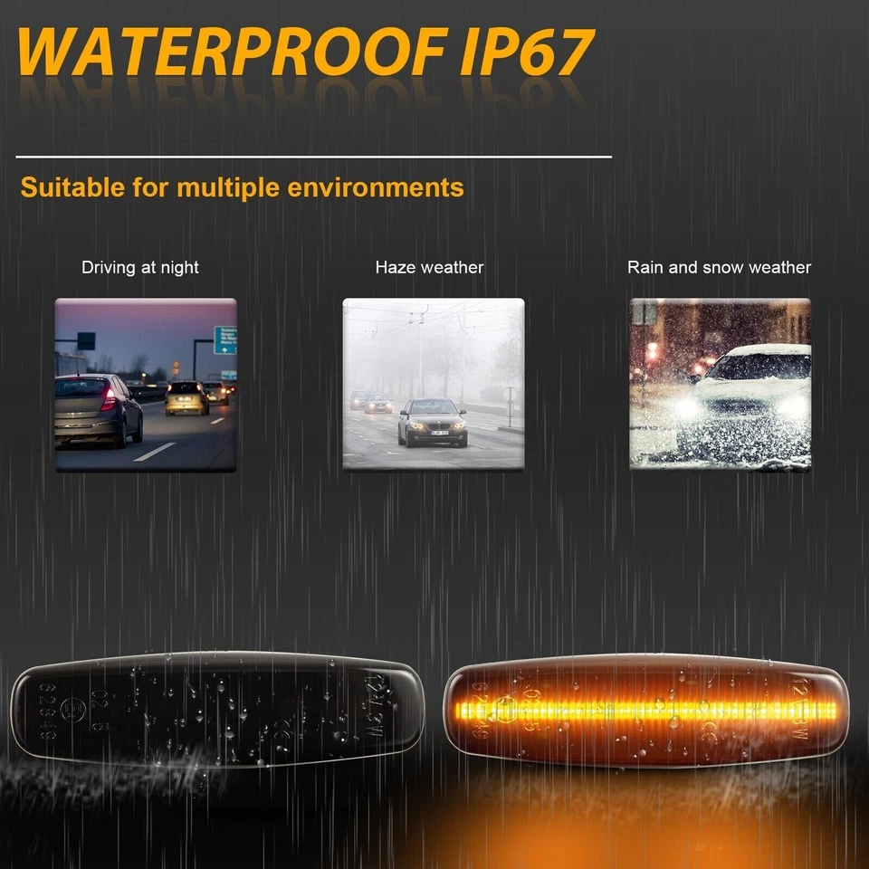 For Infiniti M35 45 FX35 G35 G37 LED Fender Side Marker Turn Signal Light Smoked Foto 3 de 4