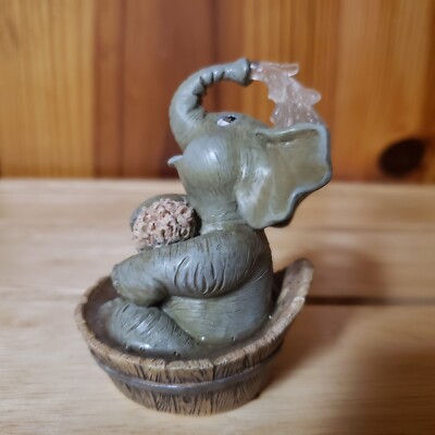 The Hamilton Collection Vintage 1996 Elephant Figurine CLEAN FUN! Taking Bath 