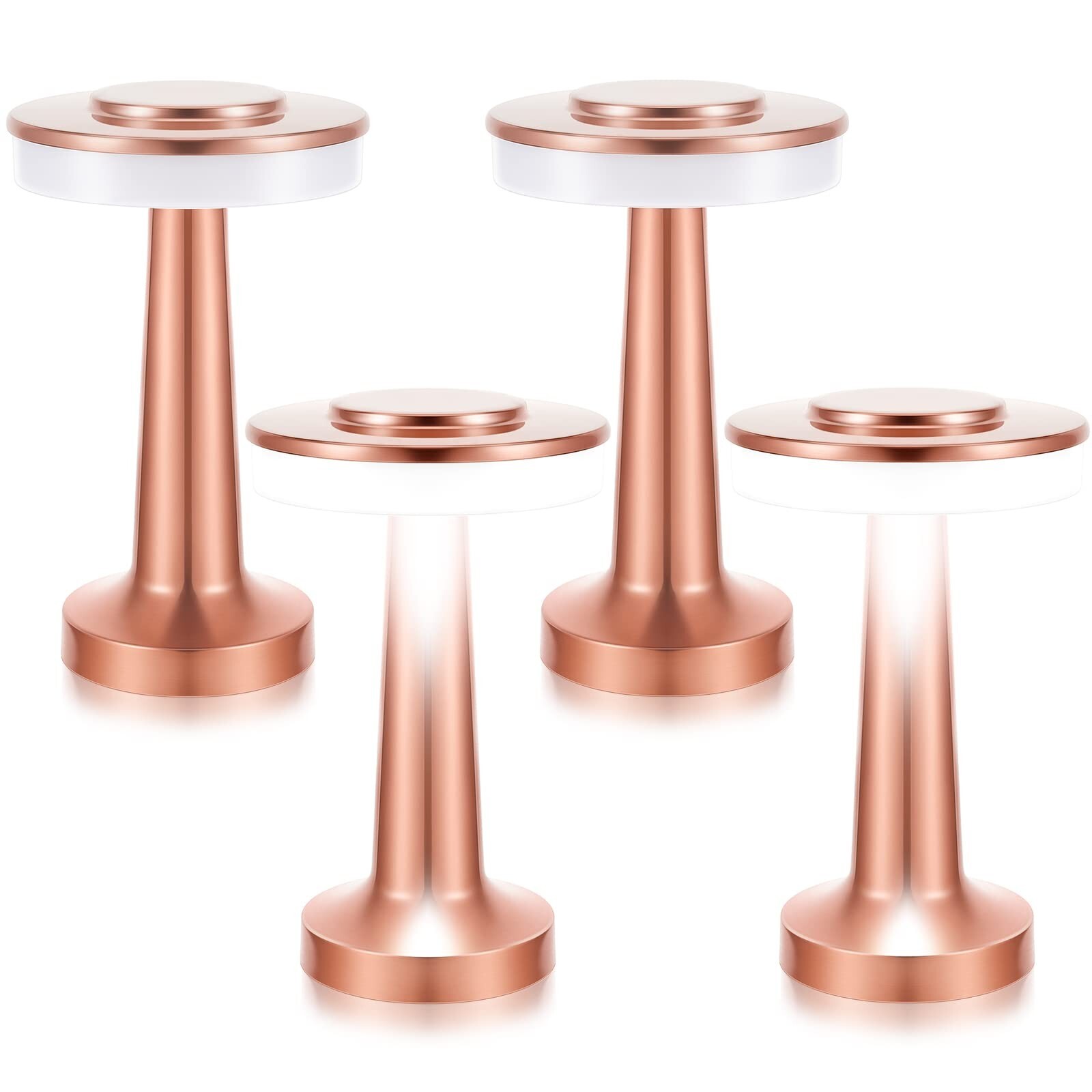 Riakrum 4 Pcs Led Portable Metal Table Lamp with Touch Sensor 3 Color Steples...