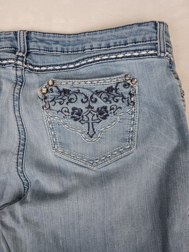 Jeans donna Wrangler Rock 47 34x34 (37x33) ricamo vita ultra bassa bootcut - Foto 7 di 10