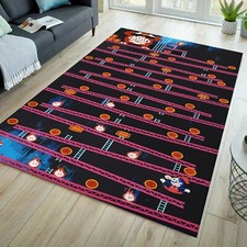 Video game rug, arcade rug, game room rug, arcade room rug, gamer rug