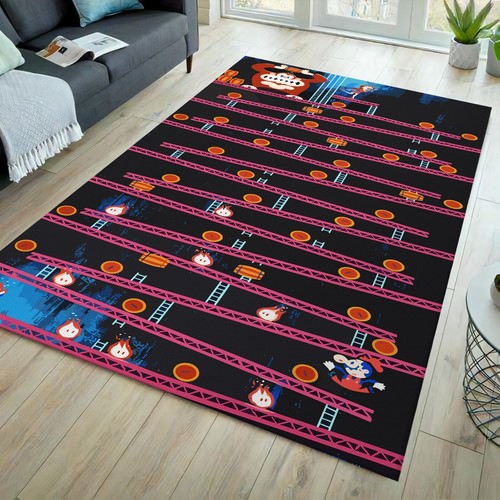 Video game rug, arcade rug, game room rug, arcade room rug, gamer rug - 第 1/9 張圖片
