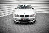 Front Ansatz V.3 FüR BMW 1Er E81 Facelift Schwarz Hochglanz Spoilerlippe Schwert