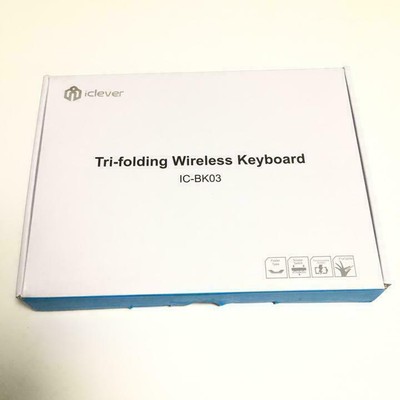 Portable Compact Keyboard Tri-Folding Wireless Keyboard BLK IC-BK03 JPN New