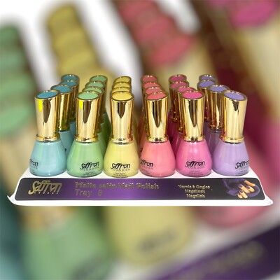 Safran 24 Stück Nagellack Packung Großhandel Pastellfarbe Volle Größe 15ml Flaschen 