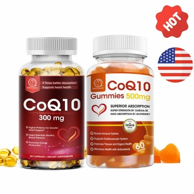 500mg CoQ10 Gummies Natural Heart Health Support - High Absorption Coenzyme Q10