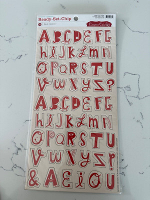 Cosmo Cricket 88PC Adhesive Ready~Set~Chipboard Red Robin Letters Scrapbooking
