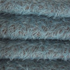 1/6 yd 325S/CM Peacock Blue Dk Bk INTERCAL 5/8" Semi-Sparse Curly Matted Mohair