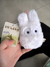 Studio Ghibli My Neighbor Totoro White Soft Plush Keychain Doll Toy Cute Vibrate