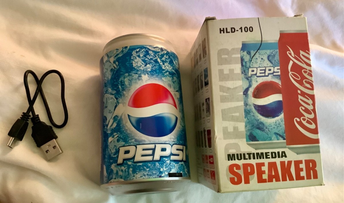Vintage PEPSI-COLA hld-100 soda pop can multimedia speaker new in
