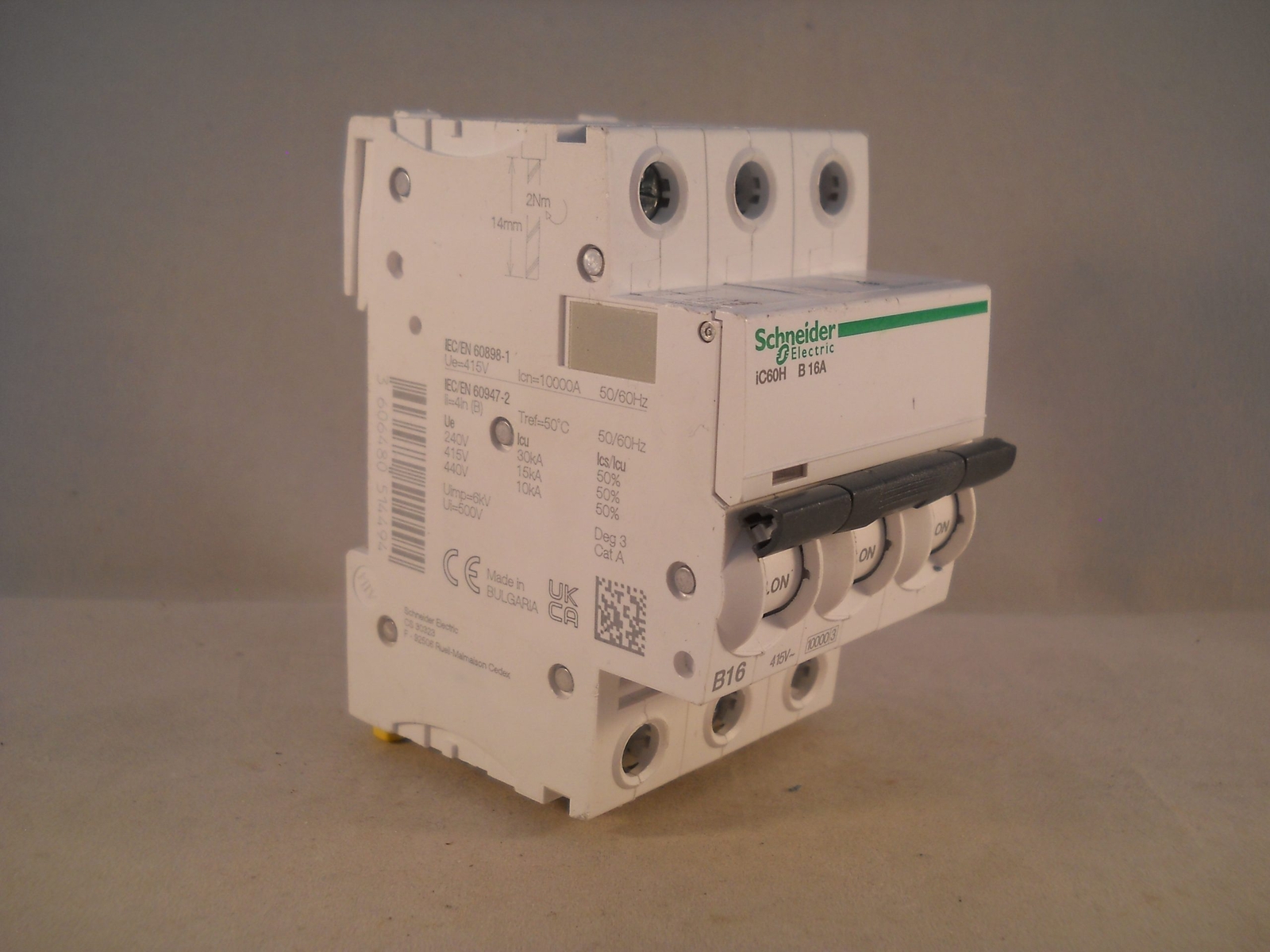 Schneider MCB 16 Amp Acti9 iC60H Type B 16A Triple Pole 3 Phase A9F53316