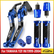 For YAMAHA YZF R6 YZFR6 1999-2004 CNC Handle Grips Cap Brake Clutch Levers Set