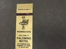 Vintage Palomino Motel Tucumcari New Mexico Matchbook Cover