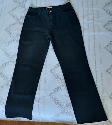 Womens Black Straight Leg Jeans Size T46 UK Size 16
