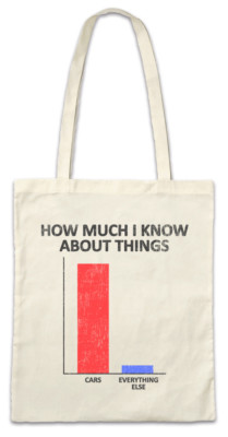 How Much I Know About Things Stofftasche Einkaufstasche Fahrer Petrol Head Fun