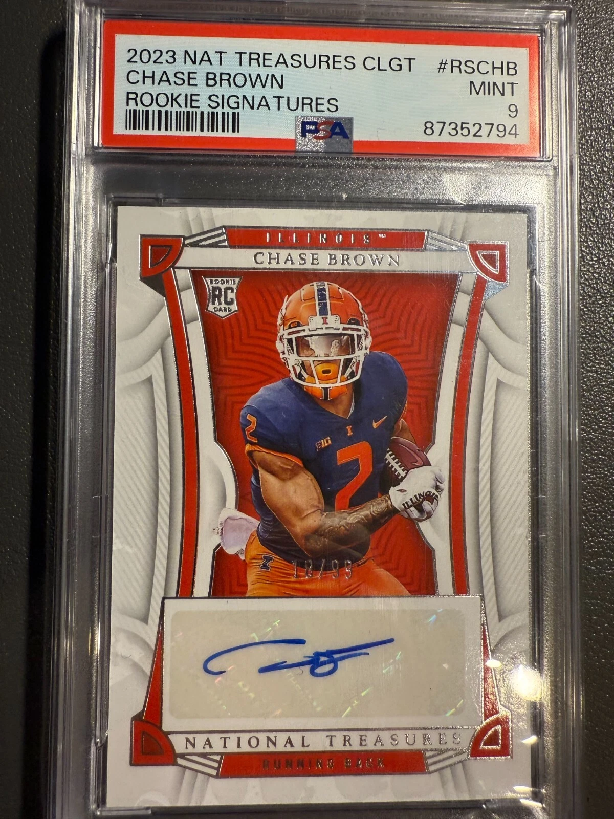 Chase Brown Panini National Treasures Collegiate Rookie Signatures #RSCHB Base