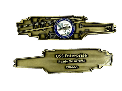 USS Enterprise  (CVN-65) - Navy Challenge Coin - Carrier Shape
