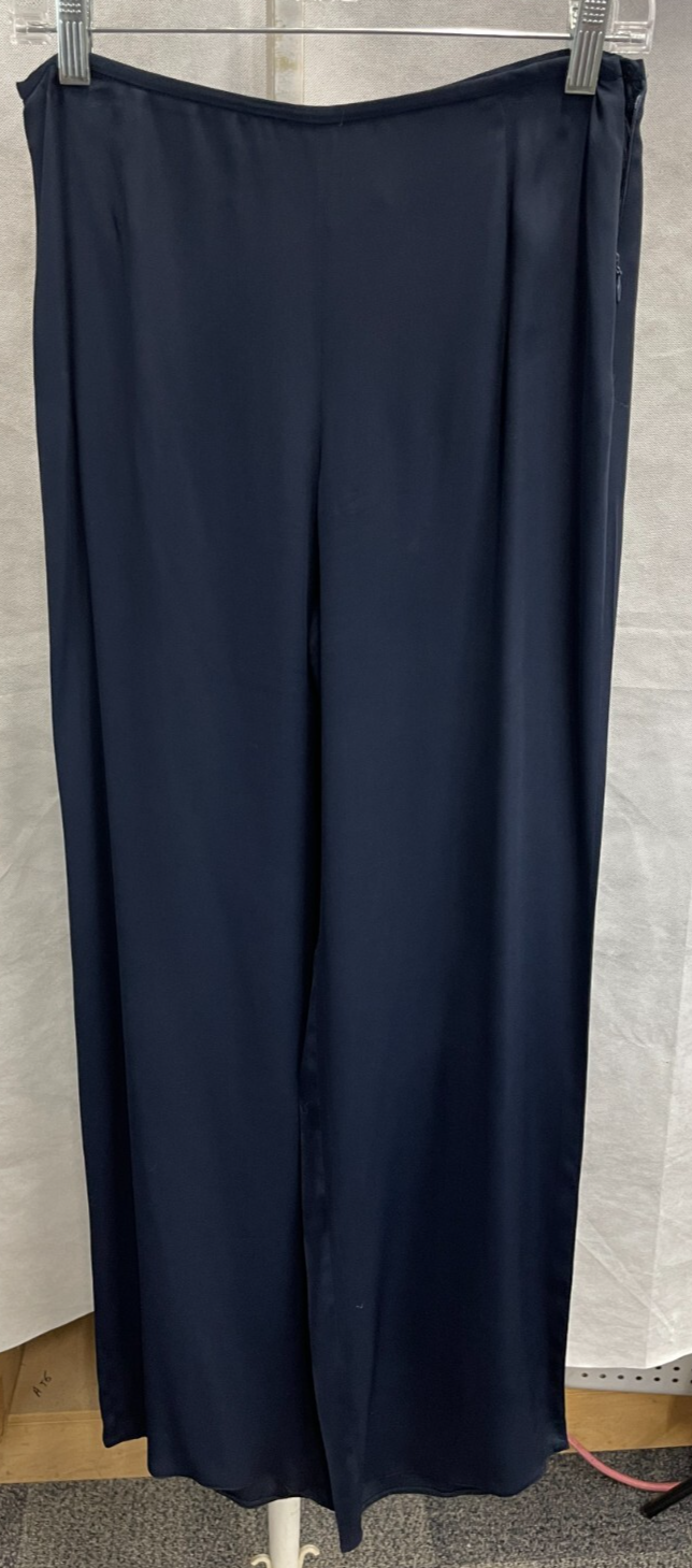 Women’s Armani Collezioni Blue Silk Wide Leg Pants Size 6