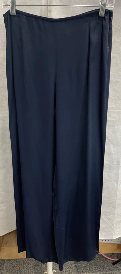 Women’s Armani Collezioni Blue Silk Wide Leg Pants Size 6