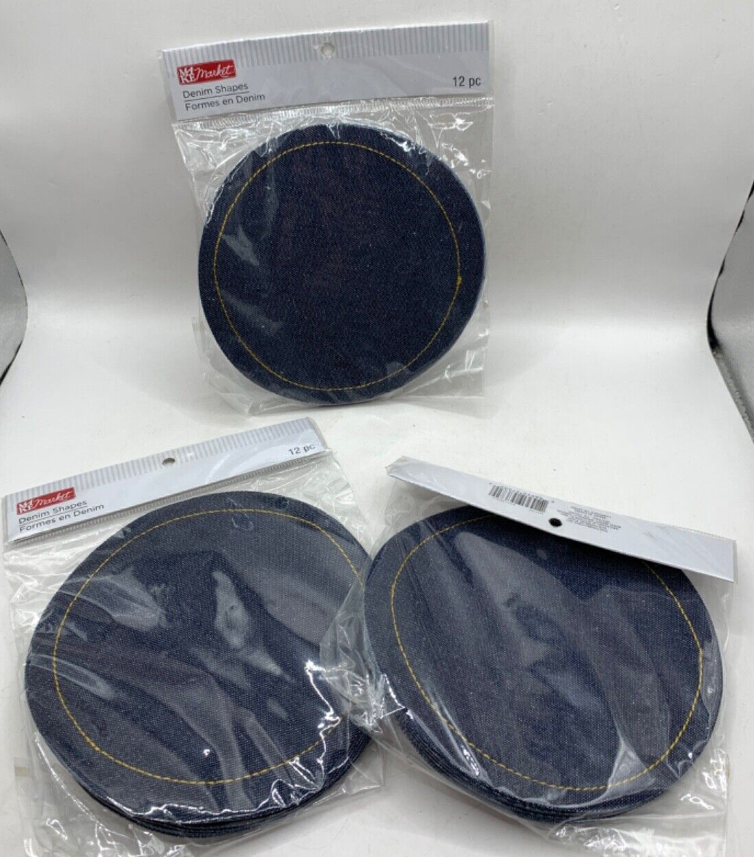 3 Packs Denim Circles 36 Total Patches for Scrapbooking DIY Crafts