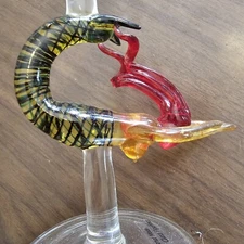 2 Milon Townsend Hand Blown Mermaid Swimming Martini Wine Goblets