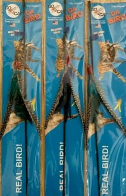 GO CAT DA BIRD FEATHER ROD KITTEN CAT ASSORTED COLORS 36 INCH COUNT OF 2 RODS