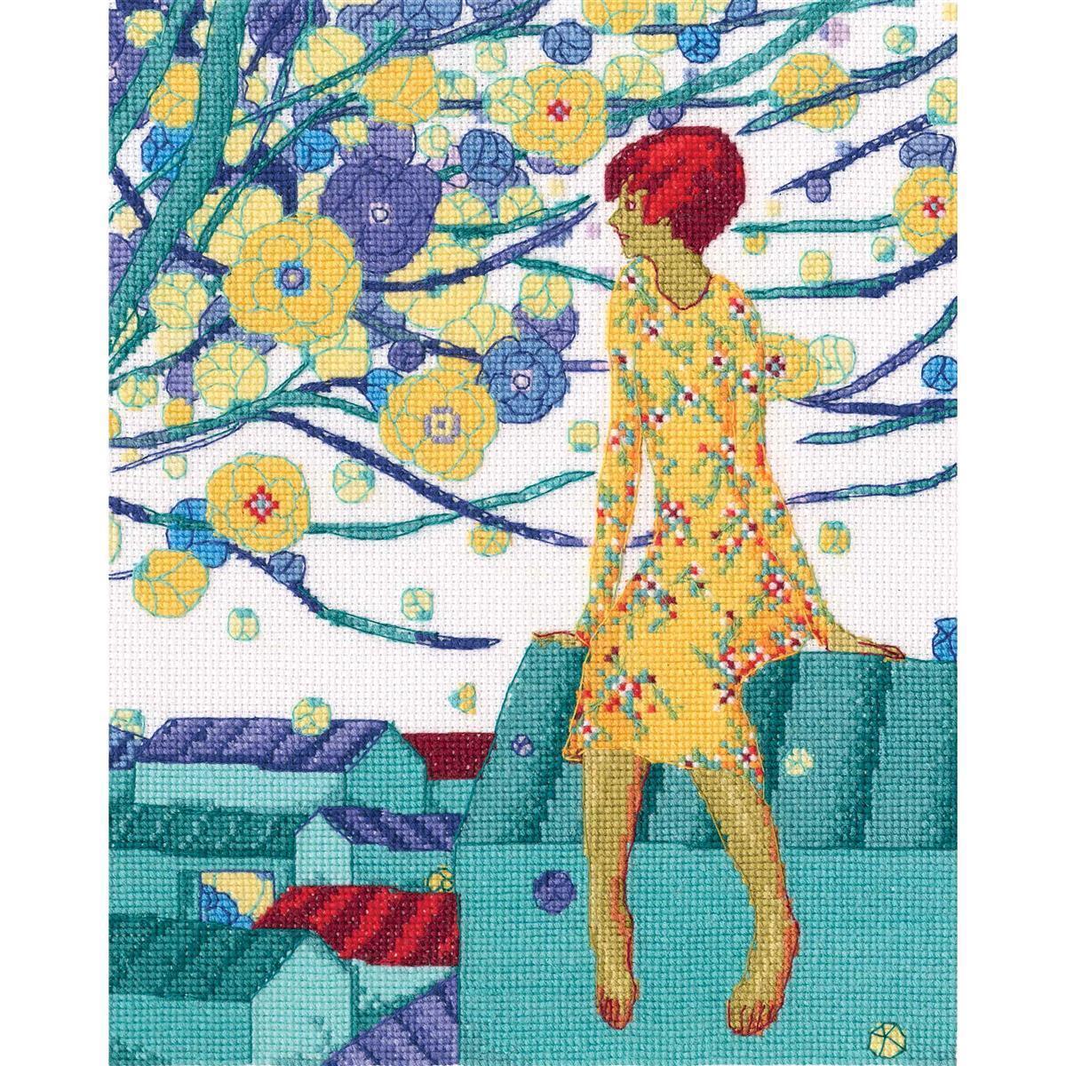 RTO counted Cross Stitch Kit ""Talking to the sky"" M712, 19x23,5 cm, DIY