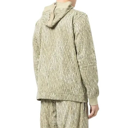 NUOVA felpa con cappuccio in cotone Stone Island marrone chiaro marrone chiaro stampa mimetica piccola