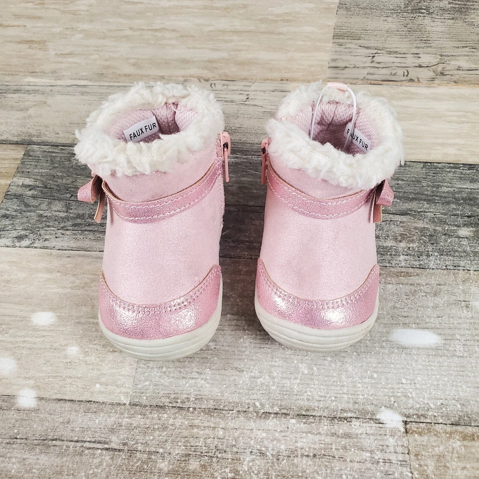 Stride Rite 360 Zina First Walking Bootines Niños Talla 3 M Rosa Cremallera Lateral Botín Foto 2 de 4