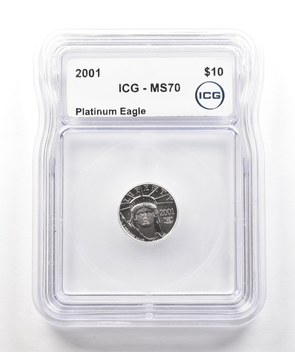 2001 $10 American Platinum Eagle 1/10 Oz Platinum MS70 ICG | eBay