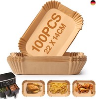 Backpapier FüR HeißLuftfritteuse,100 StüCk 22X14 Cm Rechteckig Airfryer Ba