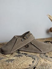 Zoccolo Birkenstock Lutry Premium scamosciato grigio tortora unisex taglia 6/39 vestibilità ampia 