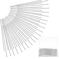200 PCS Flat Head Pins for Jewelry Making, Stainless Steel Head Pins Long 70m...