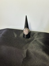 Vintage Raw Rutilated Purple Quartz Ring Set In 925 Sterling Silver Size9