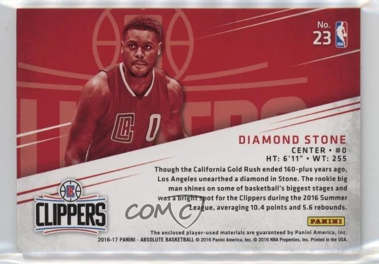 2016 Absolute Tools of the Trade Rookie Materials Six Prime /25 Diamond Stone RC - Image 2 of 2