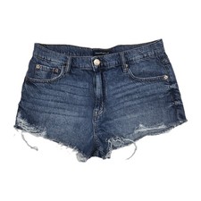 Aeropostale Vintage High Rise Shorty Cut Off Denim Shorts Blue Size 10