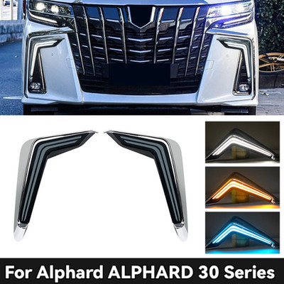 For Toyota Alphard Vellfire 2018-2020 LED DRL Daytime Running Light Lamp w/ Turn
