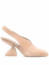 Salvatore Ferragamo Women's F-Heel 100Mm Slingback Pumps Beige