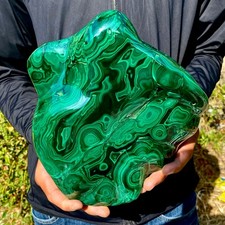 9.4LB  Natural Polished Malachite Freeform Specimen Banded Green Mineral Home De