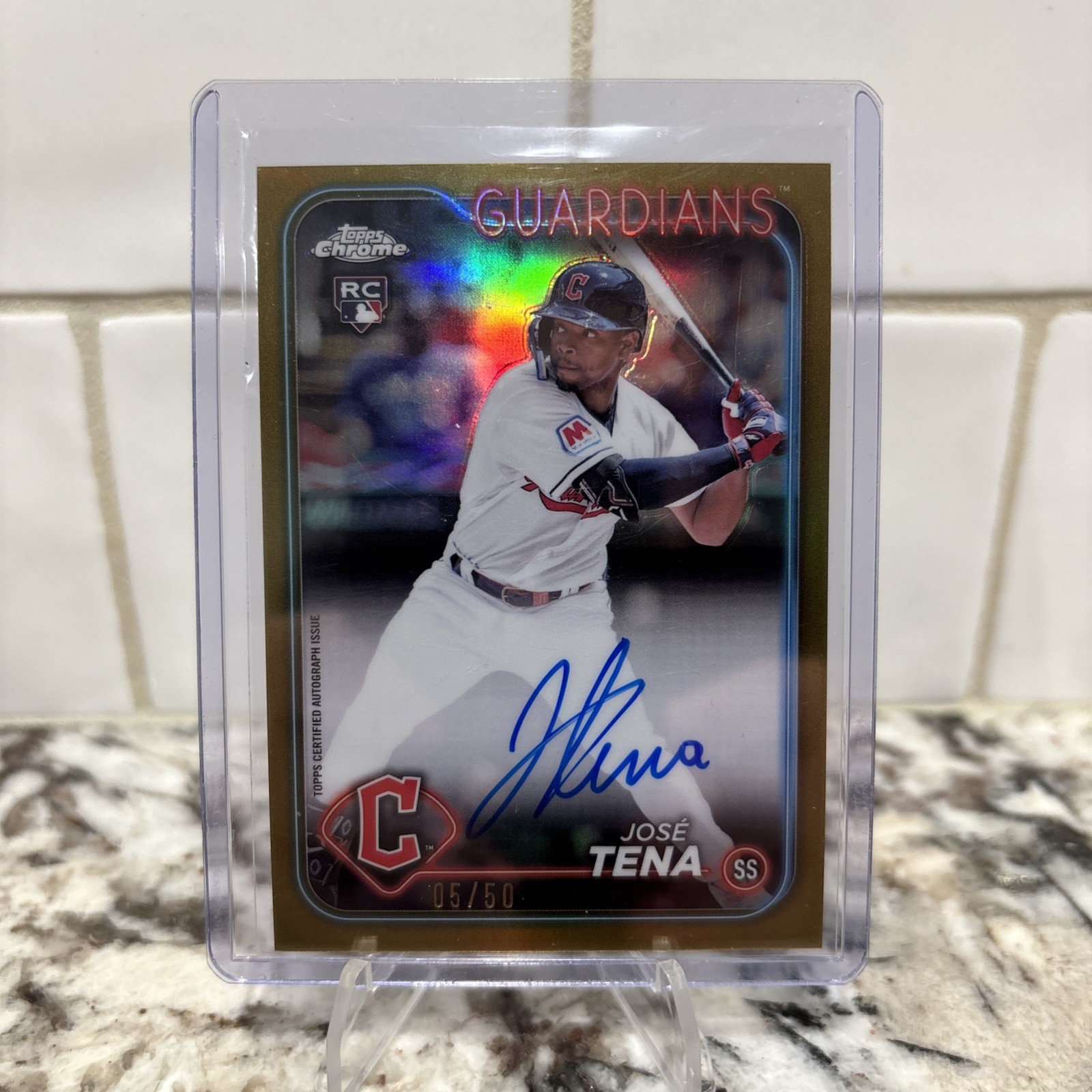 2024 Topps Chrome - #RA-JT Jose Tena Gold Refractor Rookie Auto /50