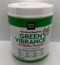 Exp 8/26 Vibrant Health Green Vibrance Plant-Based Superfood Powder, 15 Servings