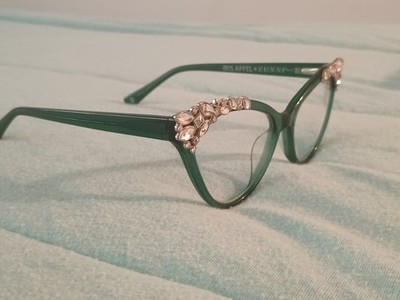 Iris Apfel x Zenni Translucent Jade Green Designer Eyeglasses (Readers)