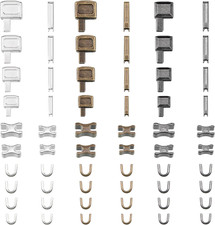 60 Pieces Metal Zipper Repair Kit 4 Sizes Insertion Pins