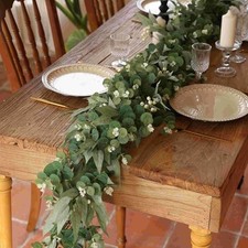 6Ft Artificial Eucalyptus Garland with Little Foggy Green Eucalyptus Leaves