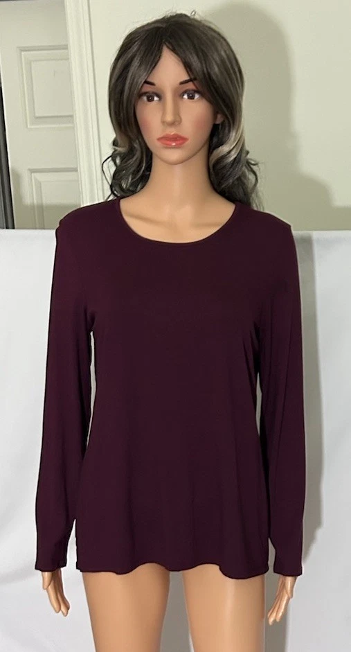 Camiseta Chico’s The Ultimate para mujer cuello redondo camiseta granate talla 1, mediana nueva sin etiquetas Foto 2 de 4