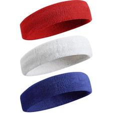 3Pcs Sweatproof Sports Headbands for Men Women Moisture-Wicking Sweatband Tennis