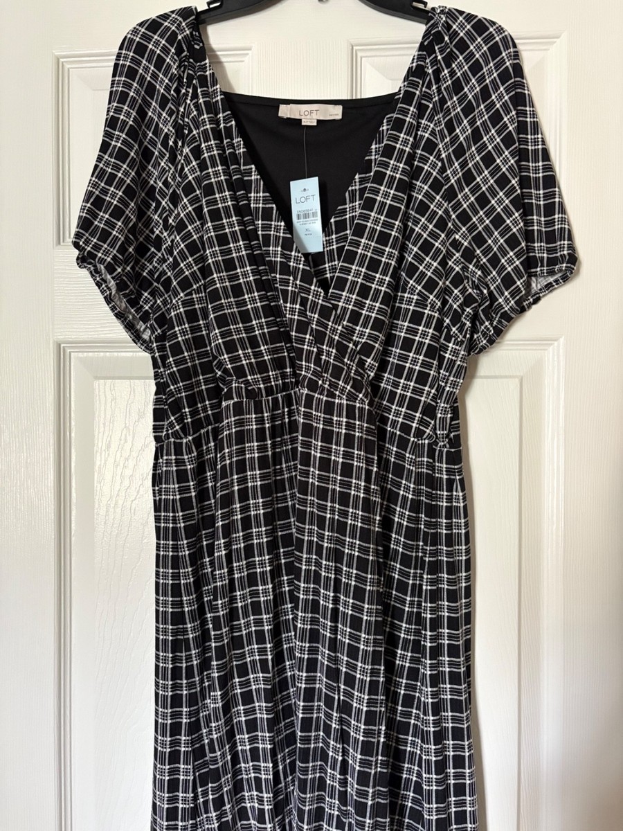 loft black and white dress NWT Ann Taylor Petite PXL Plaid Size:M(Fit for EU 38-40, US 8-10, UK 12-14, AU 10-12, NZ 12-14) Machine Washable Loft Beach OB 16/US 12 Let Me Be Floral