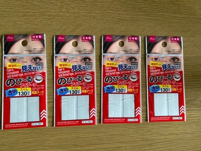 DAISO Nobiru Eye Tape Slim Transparent Double Sided Type 130pcs Set of 4 Japan