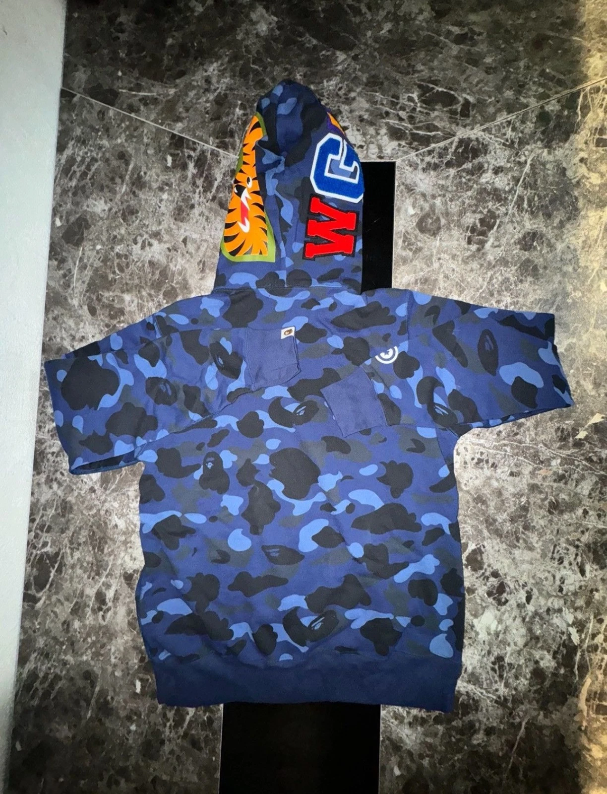 A BATHING APE (BAPE) Felpa con cappuccio e zip intera BAPE Color Camo Shark blu uomo XL (nuova con etichette)
